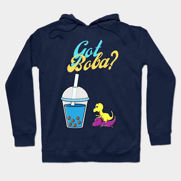 Dino boba Fighting for Bubble Milk Tea Hoodie by Bubbly Tea